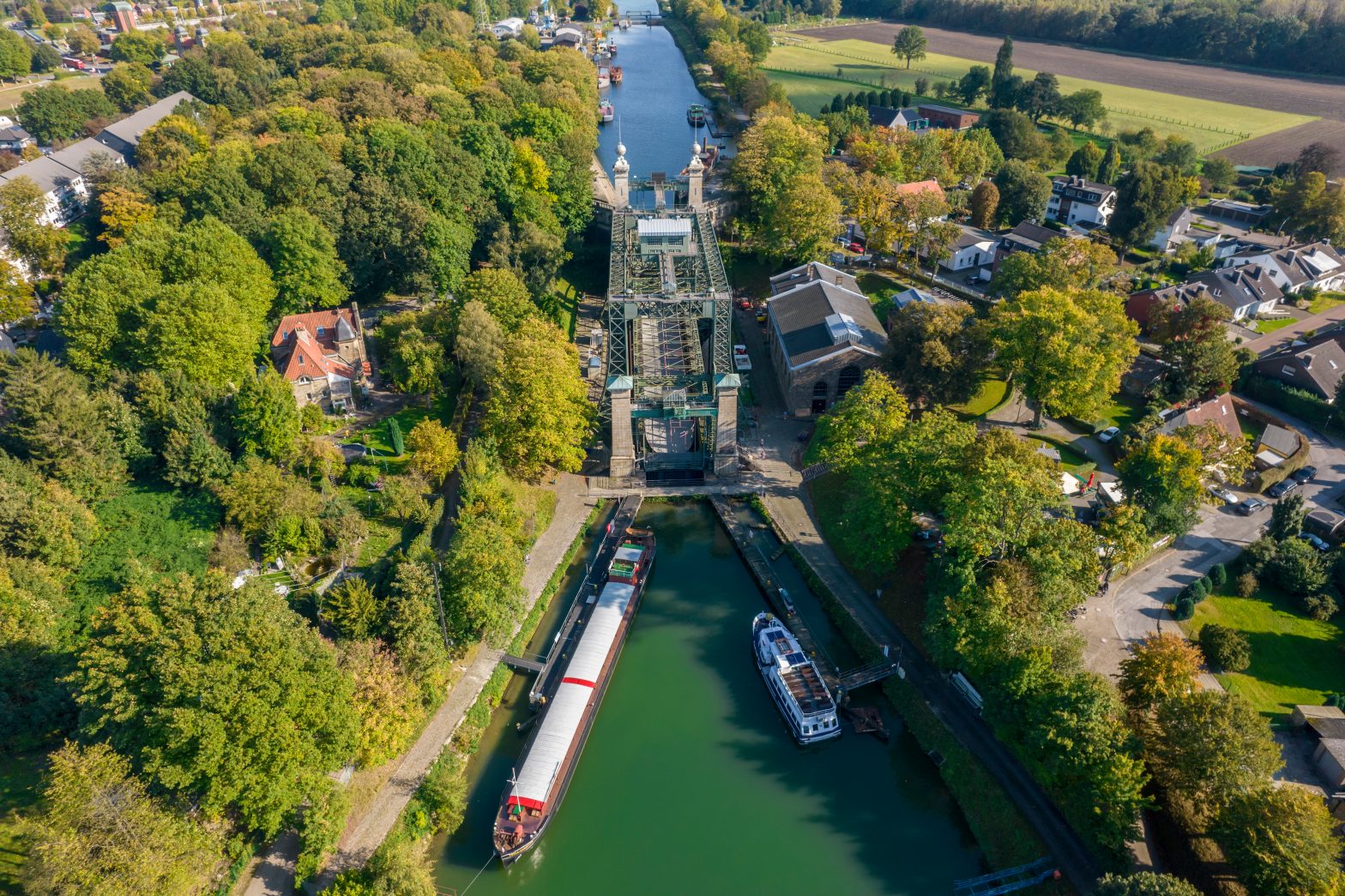 Aerial view Henrichenburg, Henrichenburg Boat Lift, Rhine-Herne